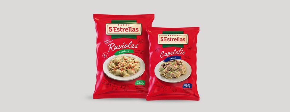 Diseño línea de envases pastas congeladas