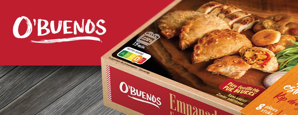 Packaging línea de empanadas y alimentos congelados O'Buenos para Francia, Holanda y Bélgica