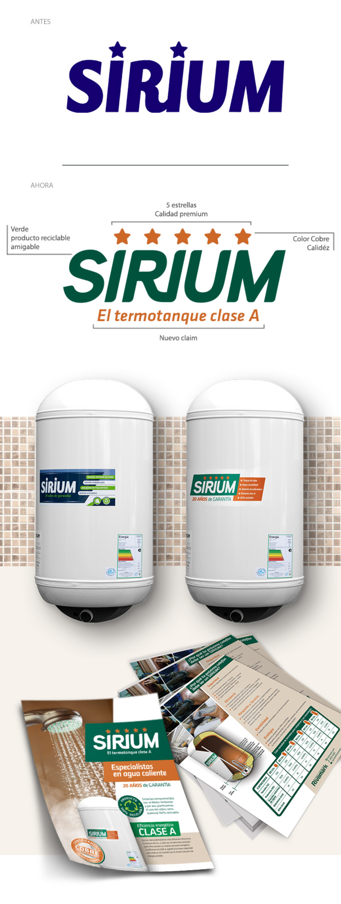 Rebranding termotanques Sirium